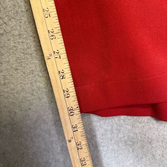 New Lane Bryant Women's Size 28 Plus Red Cropped Pants Capri's Belted Stretch - Picture 5 of 11